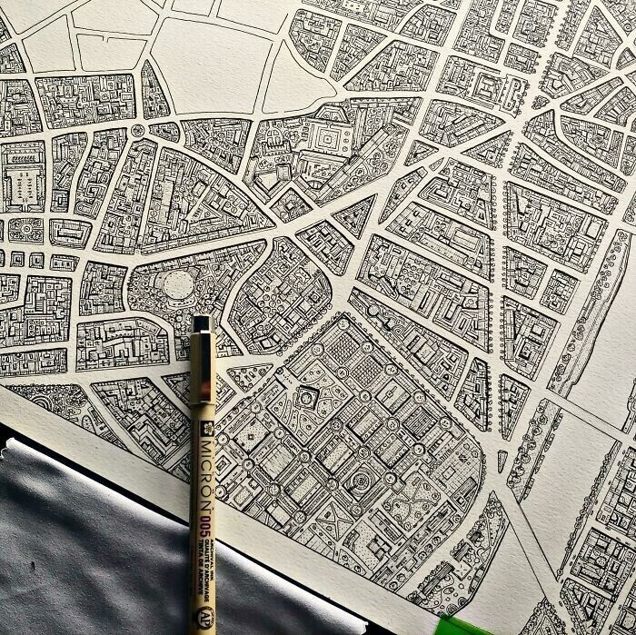 2. "Карта Латинского квартала Парижа, над которой я работаю"
