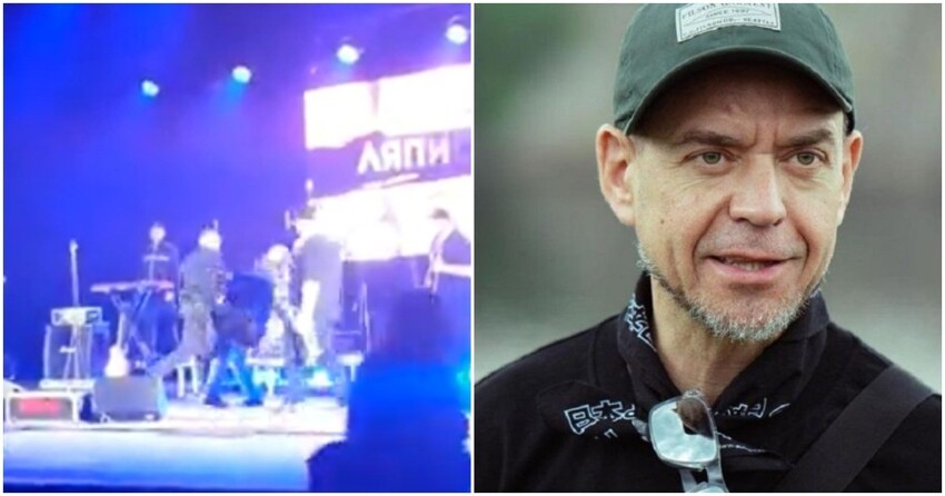 Бывший солист рок-группы "Ляпис Трубецкой" во время концерта отправил поклонника в нокдаун