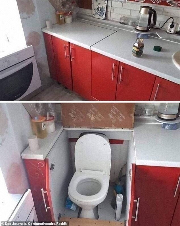 Конспиративный туалет, совмещенный с кухней