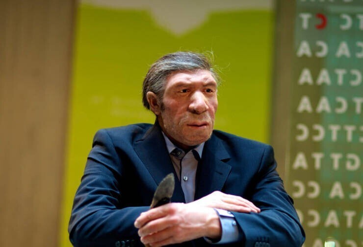 9. Неандерталец в современном костюме и галстуке