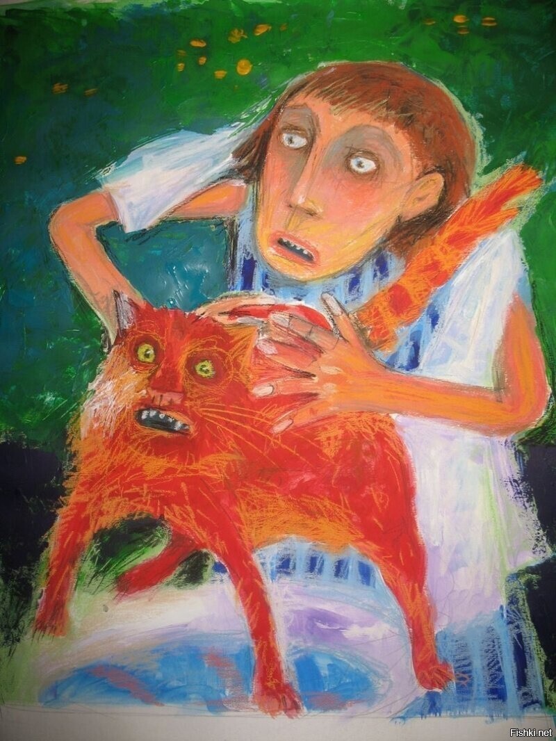 "Купание красного кота", автор - художница Елена Шумахер