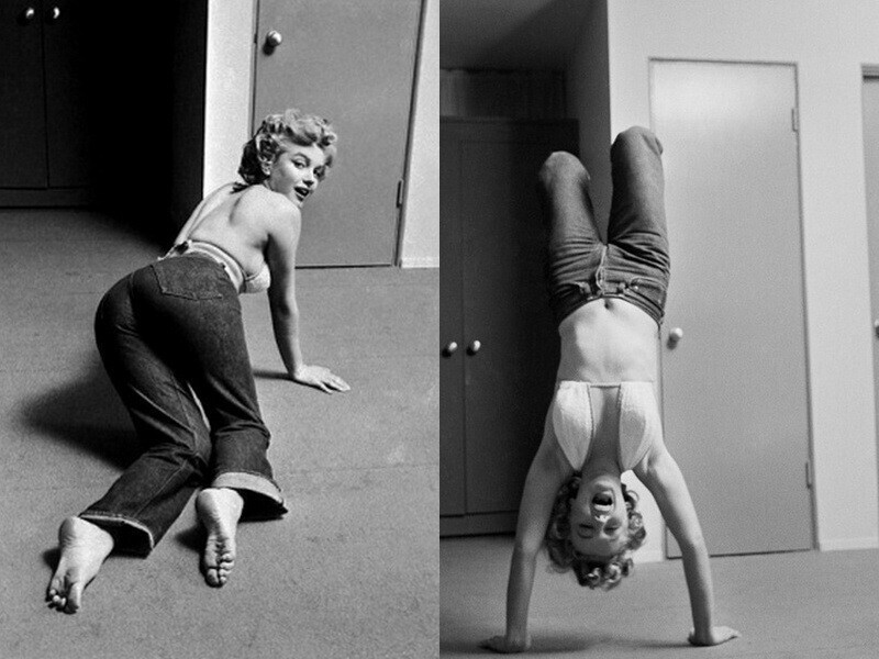 Физкультура от Мэрилин Монро. Фото журнала LIFE . 1960 г. Лос-Анджелес. СШ
