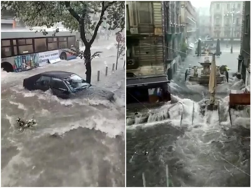 Стихия бушует: мощные ливни затопили улицы Сицилии