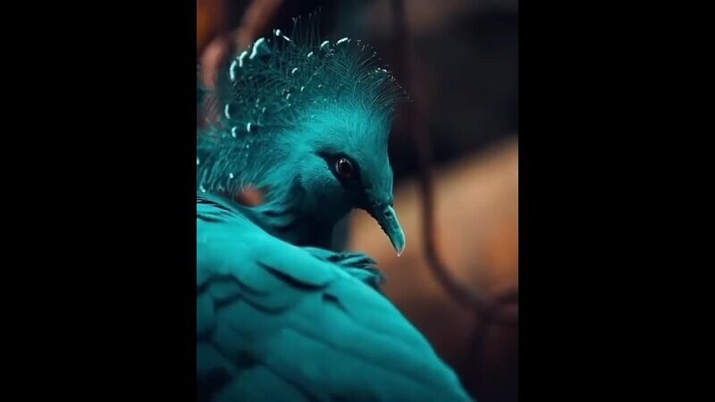 Веероносный венценосный голубь 