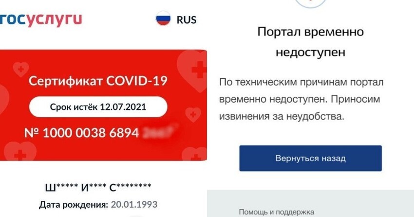 Россияне обвалили сайт "Госуслуги" из-за обнуления сертификатов о вакцинации