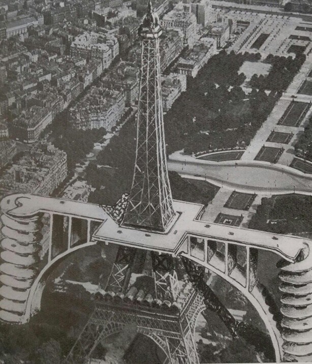 Существовало множество проектов по улучшению Эйфелевой башни. Например, была идея сделать башню доступной для автомобилистов, чтобы те могли спокойно подъехать к ресторану наверху