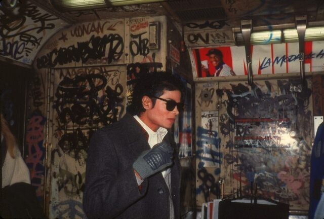 Майкл Джексон в нью-йоркской подземке, ноябрь 1986 года