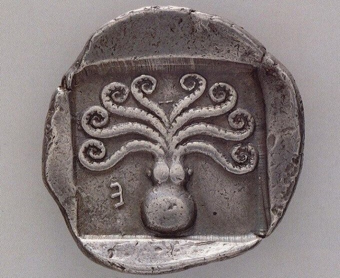 7. Греческая монета 500–465 гг. до н. э.