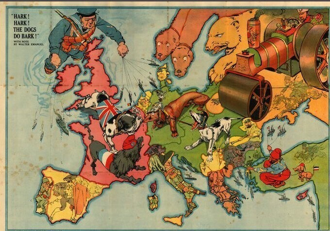 11. Сатирическая карта Европы накануне Первой мировой войны