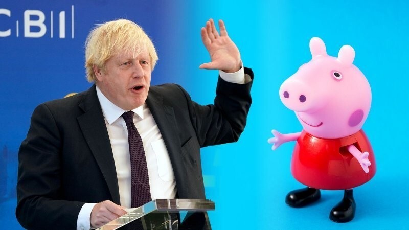 К британскому премьер-министру на конференции пришла Свинка Пеппа