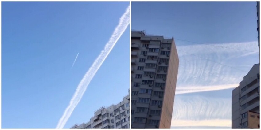"Травят нас. Травят!": житель Краснодара испугался, увидев в небе следы от самолёта