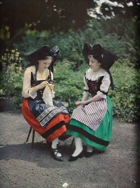 Девочки из Эльзаса, Франция, 1918 год