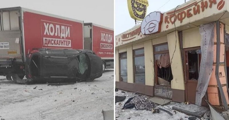 Авария дня. В Кемеровской области автомобиль вылетел с трассы и врезался в придорожное кафе