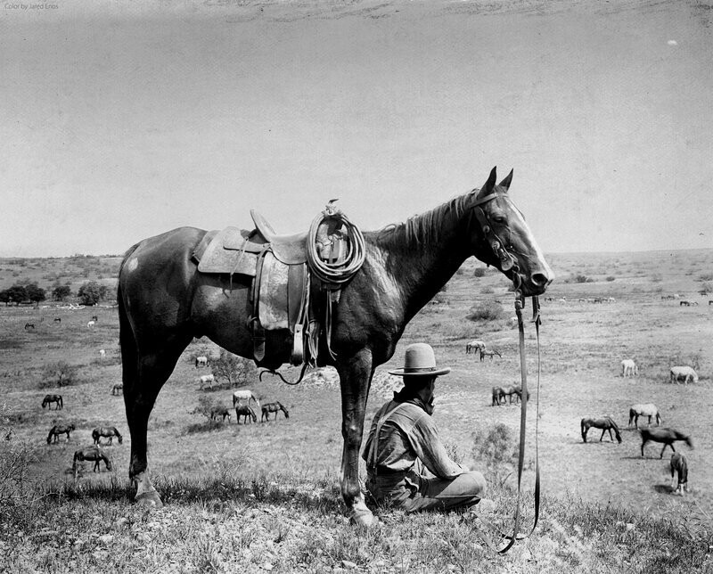 20. Один из последних ковбоев умирающего Дикого Запада отдыхает в Техасе, 1910 год