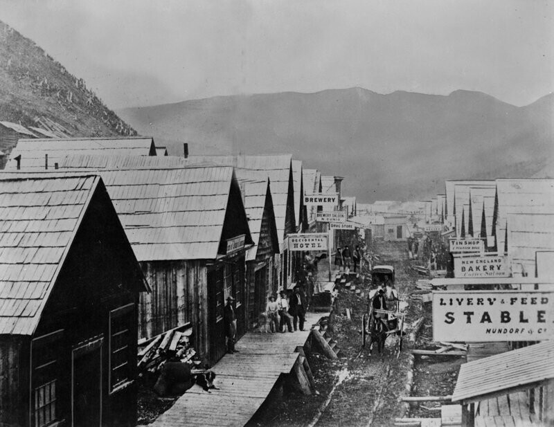 14. Город золотой лихорадки Баркервиль, Британская Колумбия. 1869 год, Южная Канада