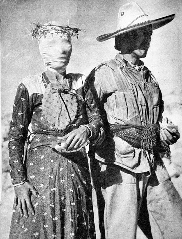Супружеская пара на ярмарке Сан-Хуан-де-лос-Лагос. в Мексике, 1940 год