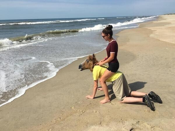 9. "Подруга попросила романтическую прогулку на лошадях по пляжу и фотографию для мамы. Вот что получилось"