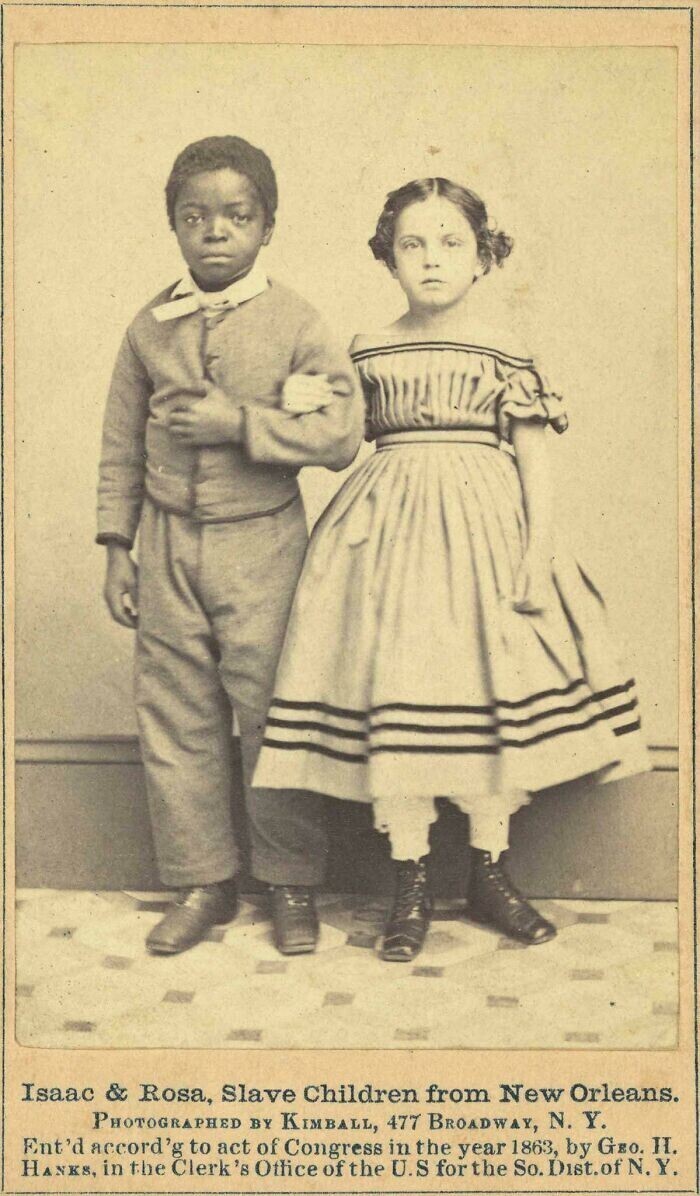 19. Исаак и Роза, освобожденные дети-рабы из Нового Орлеана, 1863 г.