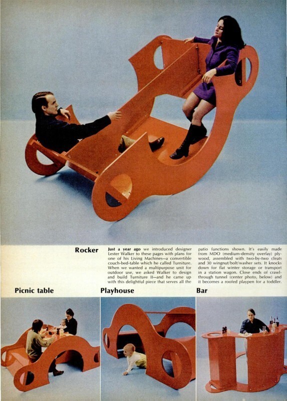 Универсальная мебель от дизайнера Лестера Уокера, 1970
