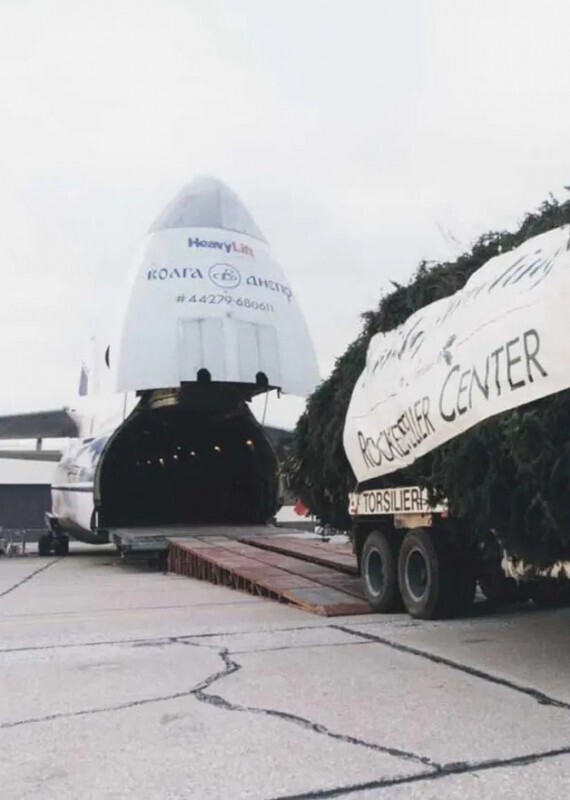 Рождественское дерево из Ричфилда (штат Огайо) было доставлено в Нью-Йорк на Ан-124 «Руслан». Ноябрь 1998 г.