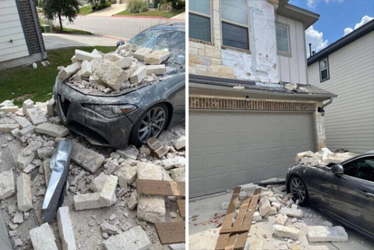 "Мой дом обвалился прямо на мою машину"