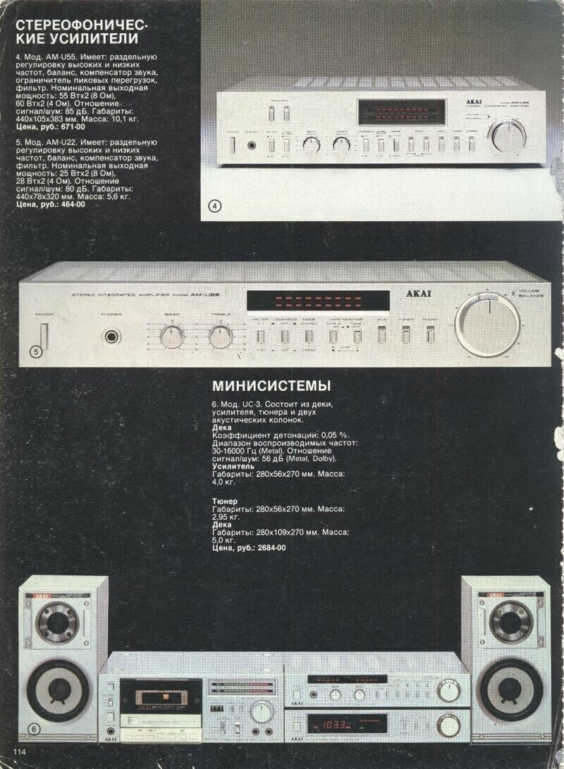 Цены на импортную радиоаппаратуру в каталоге Внешпосылторга за 1982 год
