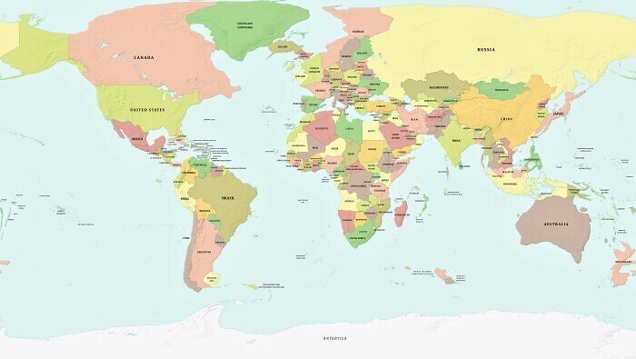 15. Как будет выглядеть карта мира, если уровень моря понизится на 1000 метров