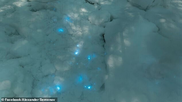 В России замечен светящийся снег