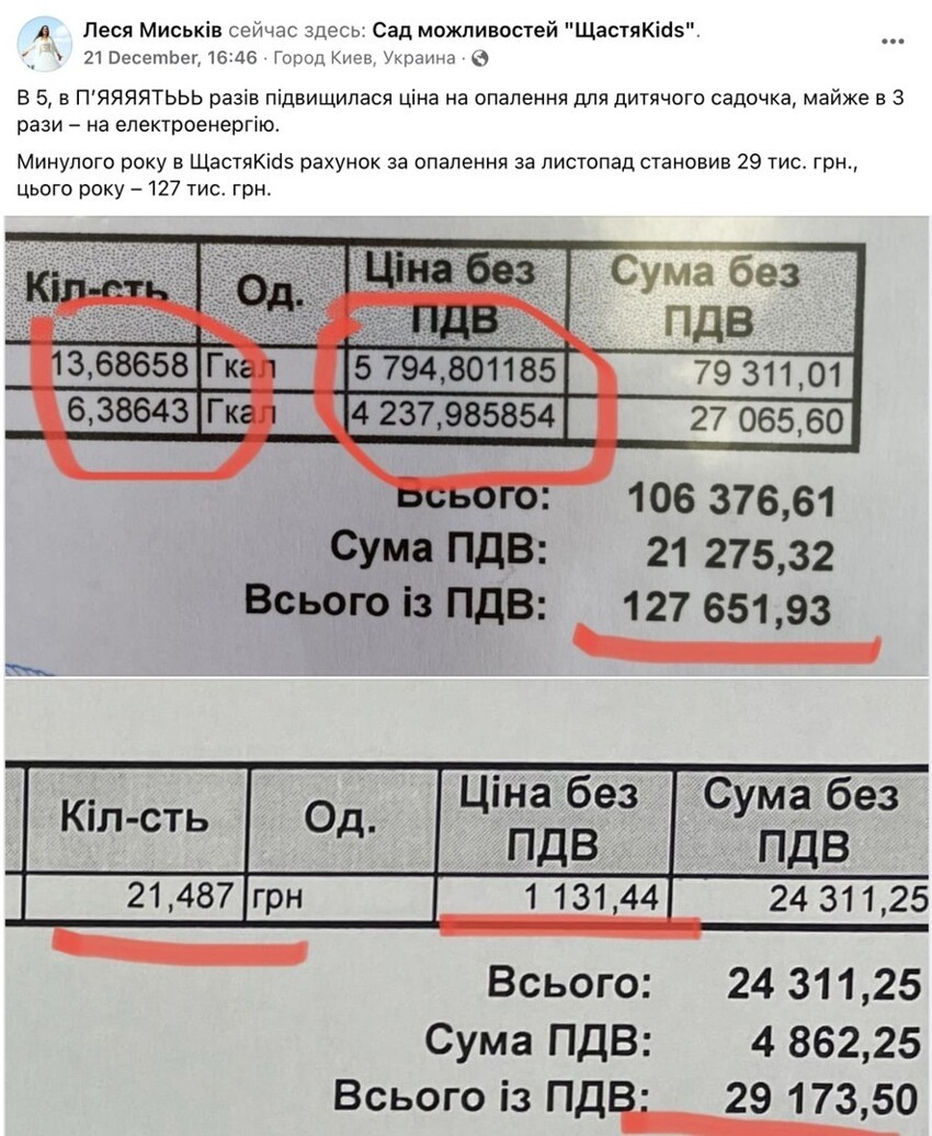 Украина. Пятикратный рост цены за отопление в детском саду