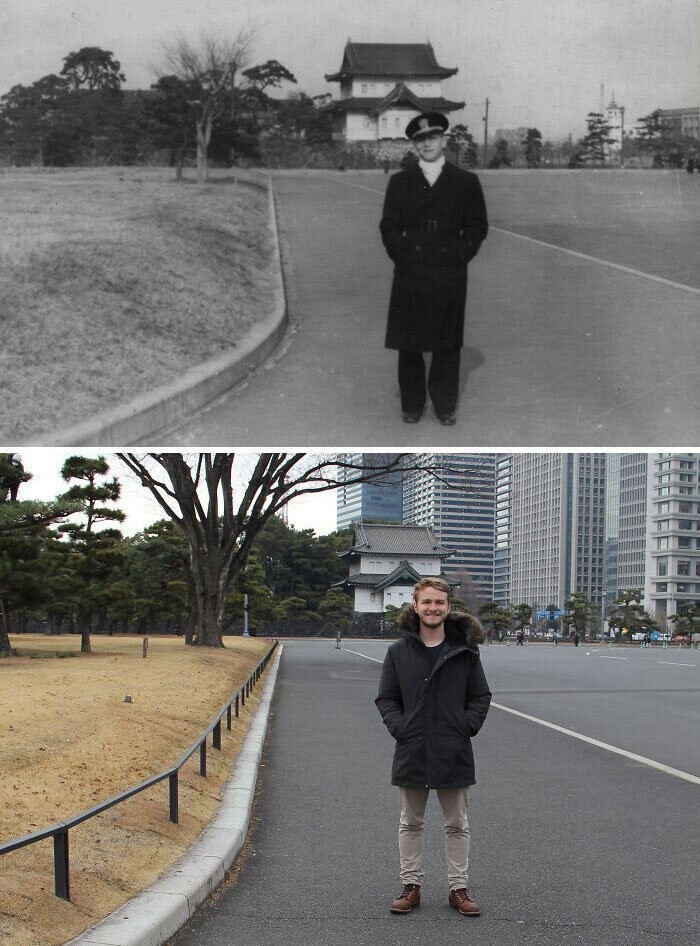 Дед и внук в Токио
