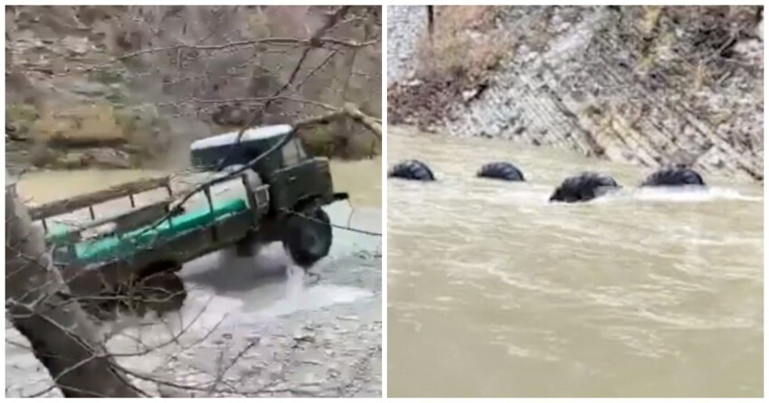 Водитель ГАЗ-66 утонул вместе с машиной, помогая охотникам перебраться через реку