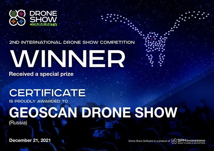 Геоскан победил в международном конкурсе шоу дронов
