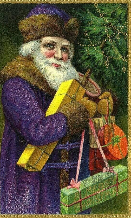 Дед Мороз на дореволюционной открытке