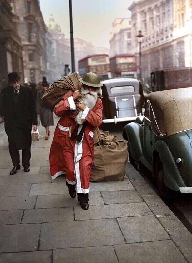 Санта Клаус военного периода, Лондон, 1940 год
