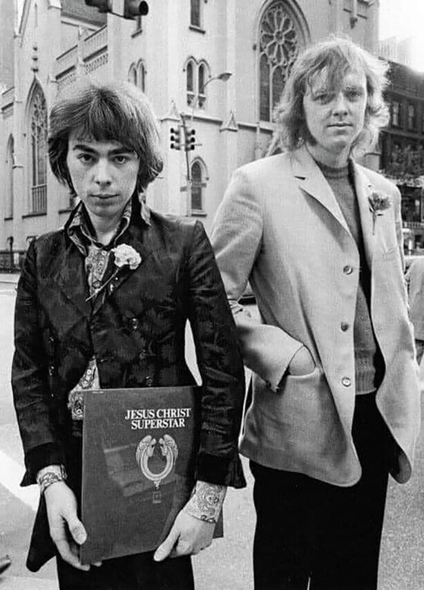 Эти парни 50 лет назад написали рок-оперу "Иисус Христос Суперзвезда". Слева Эндрю Ллойд Уэббер, справа Тим Райс, 1970 г.