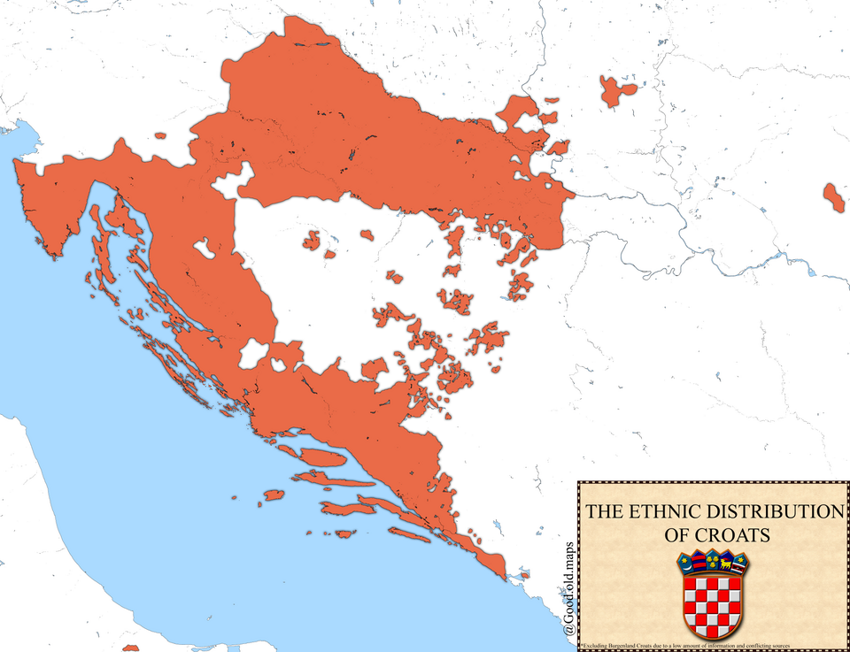 Карта расселения хорватов