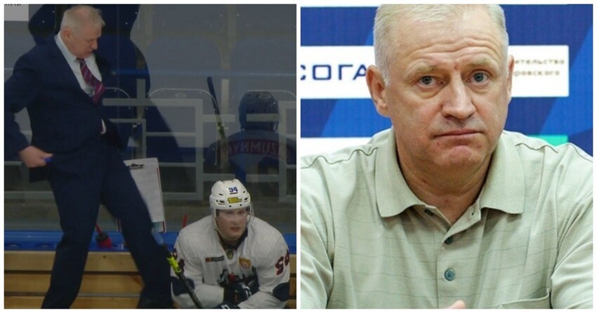 Российского тренера уволили за удар хоккеиста ногой