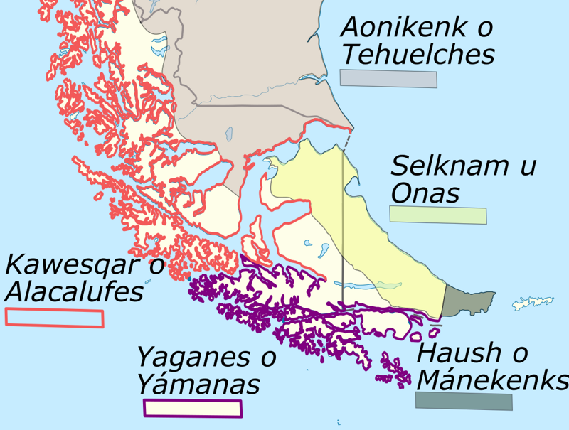 Расселение коренных народов в южной части Патагонии