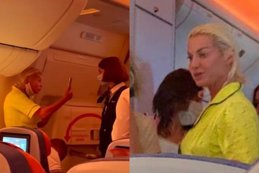 Волочкова устроила скандал на борту самолета из-за маски