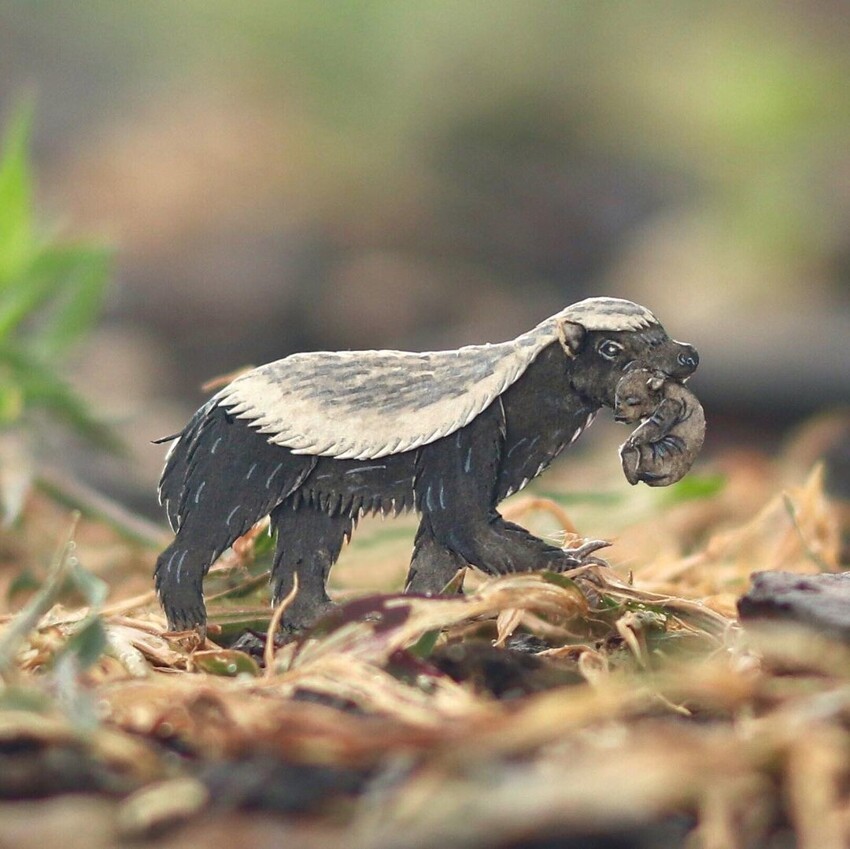 Замечательные миниатюрные копии животных из бумаги