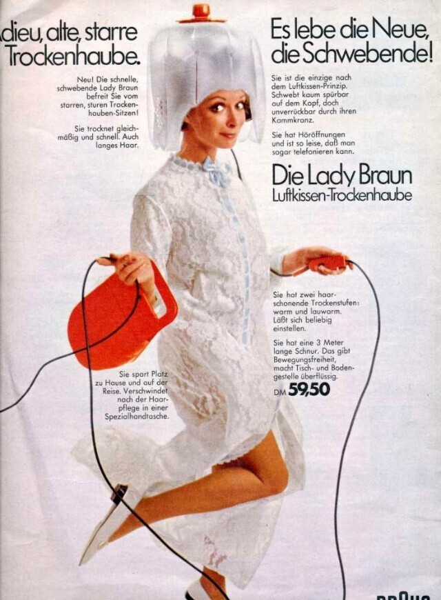 Мода и стиль 1970-х: домашняя сушилка для волос