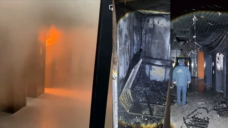 В Калужской области лифт загорелся, а затем рухнул