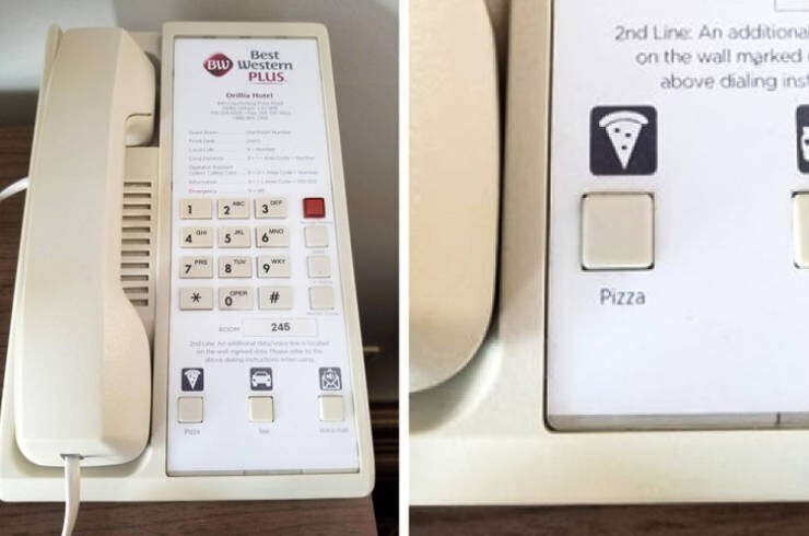 Отдельная кнопка для заказа пиццы на телефонном аппарате