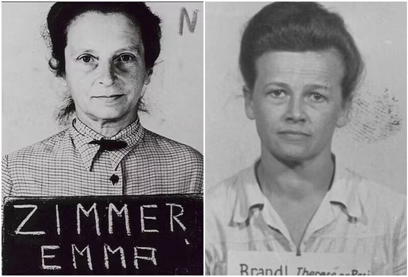 Фото других надзирательниц Освенцима с похожей судьбой: Эмма Циммер и Тереза Брандль