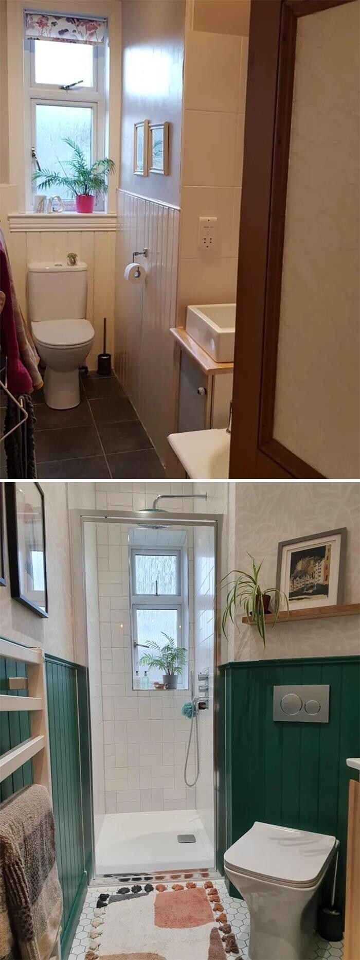 5. "До и после ремонта ванной комнаты в моей крошечной квартире в Шотландии"