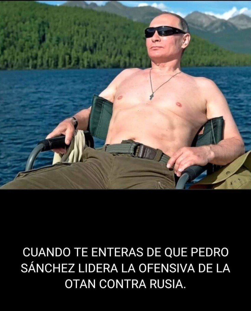 "Когда узнал, что возглавлять атаку НАТО на тебя будет Педро Санчес"*  *глава правительства Испании