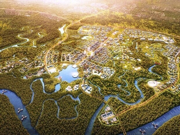Компьютерное изображение того, как может выглядеть новый город