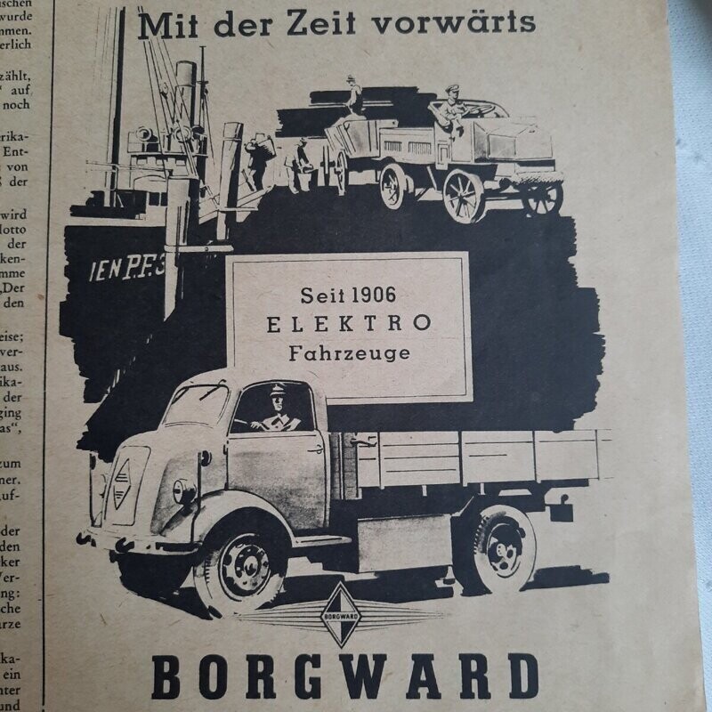 Фирма Borgward из Бремена. Выпускала грузовики на электрических двигателях