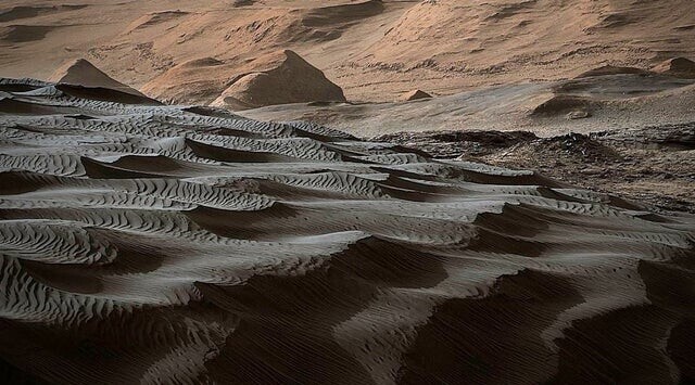 Дюны Бангольда на Марсе, снятые марсоходом Curiosity