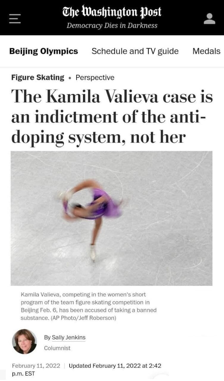 «Дело Камилы Валиевой - это приговор антидопинговой системе, а не ей»